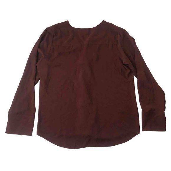 Mossimo Ruffle Front Blouse Burgundy Large - Picture 3 of 11
